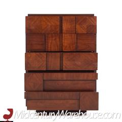  Lane Staccato Lane Staccato Mid Century Walnut Highboy Dresser - 3689631