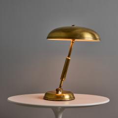  Lariolux 1940s Giovanni Michelucci Patinated Brass Adjustable Banker Lamp for Lariolux - 4493384