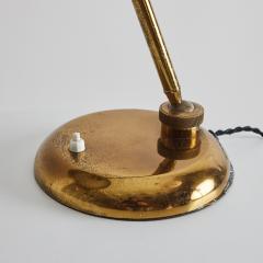  Lariolux 1940s Giovanni Michelucci Patinated Brass Ministerial Table Lamp for Lariolux - 3425578