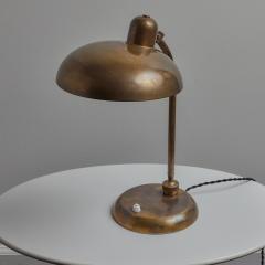  Lariolux 1940s Giovanni Michelucci Patinated Brass Ministerial Table Lamp for Lariolux - 3589743