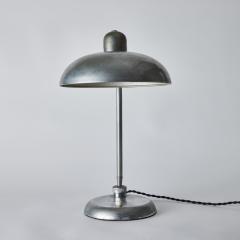  Lariolux 1940s Giovanni Michelucci Patinated Nickel Ministerial Table Lamp for Lariolux - 3099877
