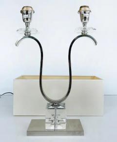  Laudarte Srl Italian Laudarte SRL Chrome Crystal Table Lamps Unused Showroom Samples Pair - 3780613