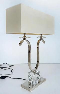  Laudarte Srl Italian Laudarte SRL Chrome Crystal Table Lamps Unused Showroom Samples Pair - 3780617