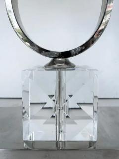  Laudarte Srl Italian Laudarte SRL Chrome Crystal Table Lamps Unused Showroom Samples Pair - 3780619
