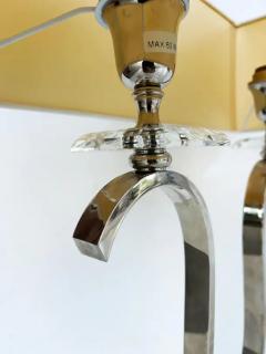  Laudarte Srl Italian Laudarte SRL Chrome Crystal Table Lamps Unused Showroom Samples Pair - 3780622