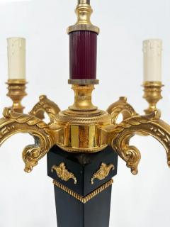  Laudarte Srl Laudarte SRL Italy Gilt Bronze Candelabra Marble Table Lamps Pair - 3661076
