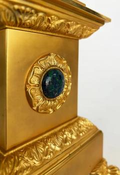  Laudarte Srl Laudarte SRLCobalt Glass 24K Gold Gilt Bronze Urn with Malachite Stone Italy - 4125747