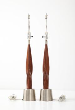  Laurel Lamp Company 1960s Mid Century Modern Chrome And Walnut Tables Lamps By Laurel - 4579275