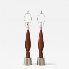  Laurel Lamp Company 1960s Mid Century Modern Chrome And Walnut Tables Lamps By Laurel - 4579612