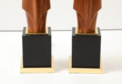  Laurel Lamp Company 1960s Monumental Sculptural Walnut Table Lamps By Laurel - 4430713