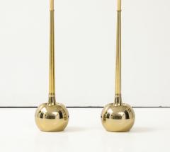  Laurel Lamp Company 1970s Pair of Sleek Polished Brass Ball Lamps by Laurel Lamp Company - 3874935