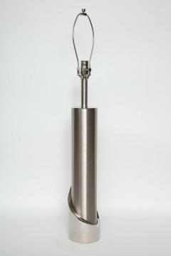  Laurel Lamp Company Laurel Brushed Polished Steel Cylinder Lamps - 842249