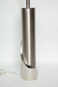 Laurel Lamp Company Laurel Brushed Polished Steel Cylinder Lamps - 842250