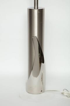  Laurel Lamp Company Laurel Brushed Polished Steel Cylinder Lamps - 842251