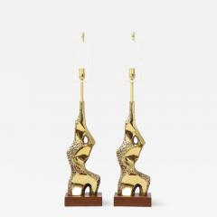  Laurel Lamp Company Laurel Brutalist Brass Lamps - 1693460