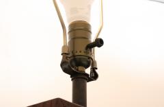  Laurel Lamp Company Laurel Brutalist Table Lamp w Geometric Metal Relief - 4462990