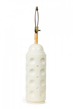  Laurel Lamp Company Laurel Lamp Co Beige Ceramic Dimpled Cylinder Column Table Lamp - 4162991