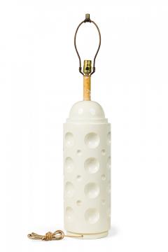  Laurel Lamp Company Laurel Lamp Co Beige Ceramic Dimpled Cylinder Column Table Lamp - 4162992