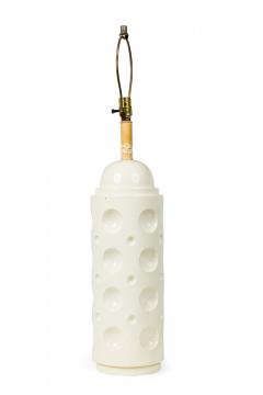  Laurel Lamp Company Laurel Lamp Co Beige Ceramic Dimpled Cylinder Column Table Lamp - 4162993