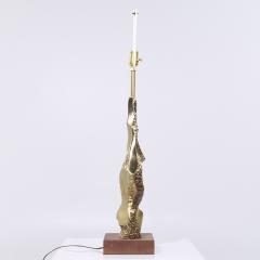  Laurel Lamp Company Laurel Mid Century Brutalist Brass Table Lamps Pair - 4091236