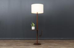  Laurel Lamp Company Laurel Sculpted Walnut Floor Lamp with Magazine Holder - 3598883