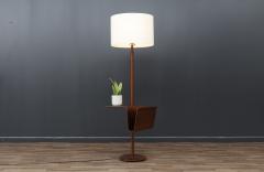  Laurel Lamp Company Laurel Sculpted Walnut Floor Lamp with Magazine Holder - 3598884