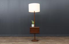  Laurel Lamp Company Laurel Sculpted Walnut Floor Lamp with Magazine Holder - 3598885