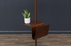  Laurel Lamp Company Laurel Sculpted Walnut Floor Lamp with Magazine Holder - 3598886