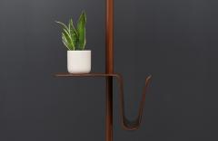  Laurel Lamp Company Laurel Sculpted Walnut Floor Lamp with Magazine Holder - 3598888