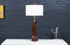  Laurel Lamp Company Laurel Sculptural Rosewood Brass Table Lamp - 4477747
