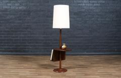  Laurel Lamp Company Laurel Walnut Floor Lamp w Magazine Holder Tray Table - 4329212