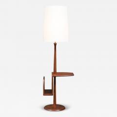  Laurel Lamp Company Laurel Walnut Floor Lamp w Magazine Holder Tray Table - 4329223