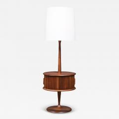 Laurel Lamp Company Laurel Walnut Floor Lamp w Tambour Door Cocktail Table - 4351106