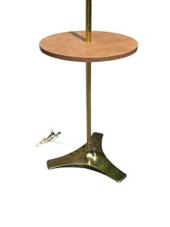  Laurel Lamp Company MID CENTURY MODERNIST TRIPOD BASE BRASS WOOD TABLE FLOOR LAMP BY LAUREL - 4599002