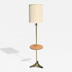  Laurel Lamp Company MID CENTURY MODERNIST TRIPOD BASE BRASS WOOD TABLE FLOOR LAMP BY LAUREL - 4600349