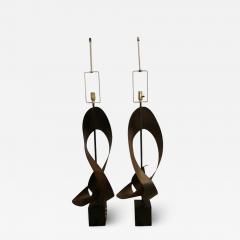  Laurel Lamp Company Magnificent Pair Brutalist Ribbon Laurel Lamps Richard Barr and Harold Weiss - 3402129