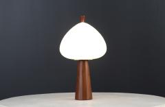  Laurel Lamp Company Mid Century Modern Mushroom Glass Walnut Lamp by Laurel - 3634422