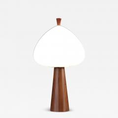  Laurel Lamp Company Mid Century Modern Mushroom Glass Walnut Lamp by Laurel - 3635727