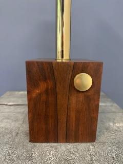  Laurel Lamp Company Mid Century Modern Rosewood and Brass Table Lamp 1960s - 4254355