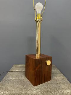  Laurel Lamp Company Mid Century Modern Rosewood and Brass Table Lamp 1960s - 4254358