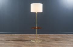  Laurel Lamp Company Mid Century Sculpted Brass Tripod Floor Lamp w Side Table by Laurel - 3849738