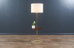  Laurel Lamp Company Mid Century Sculpted Brass Tripod Floor Lamp w Side Table by Laurel - 3849739