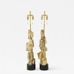  Laurel Lamp Company Pair Brutalist Lamps by Maurizio Tempestini  - 1155726