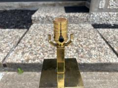  Laurel Lamp Company Pair Of Laurel Stainless Steel And Brass Lamps - 4676634
