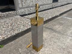  Laurel Lamp Company Pair Of Laurel Stainless Steel And Brass Lamps - 4676744
