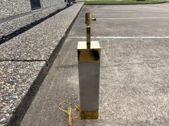  Laurel Lamp Company Pair Of Laurel Stainless Steel And Brass Lamps - 4676745