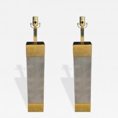  Laurel Lamp Company Pair Of Laurel Stainless Steel And Brass Lamps - 4681458