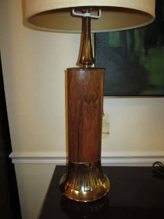  Laurel Lamp Company Pair Of Rosewood And Brass Tall Laurel Lamps Mid century Danish - 3068971