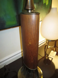  Laurel Lamp Company Pair Of Rosewood And Brass Tall Laurel Lamps Mid century Danish - 3068972