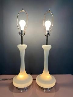  Laurel Lamp Company Pair of 1970s Opaque Frosted Glass Table Lamps by Laurel Lamp Co Mid Century - 3723595